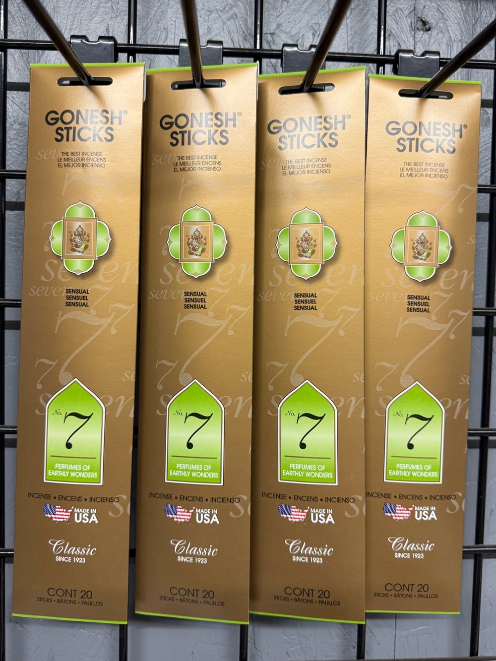 GONESH No. 7 Earthly Wonder Incense Sticks-Classic Scent,4 packs 80 sticks total